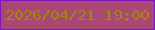 文字の大きさ：3、枠の色：7c15ba、背景の色：aa4772、文字の色：a28611 無料ブログパーツのブログ時計