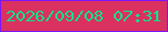 文字の大きさ：5、枠の色：7c15f8、背景の色：da3161、文字の色：0ae488 無料ブログパーツのブログ時計