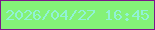 文字の大きさ：5、枠の色：7c178a、背景の色：84f278、文字の色：91f2d7 無料ブログパーツのブログ時計