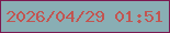 文字の大きさ：4、枠の色：7c1850、背景の色：89aeb4、文字の色：c25551 無料ブログパーツのブログ時計