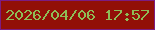文字の大きさ：2、枠の色：7c1c82、背景の色：920f07、文字の色：8ebc57 無料ブログパーツのブログ時計