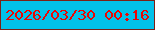 文字の大きさ：1、枠の色：7c2016、背景の色：02c1e9、文字の色：eb0503 無料ブログパーツのブログ時計