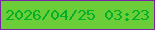 文字の大きさ：4、枠の色：7c22a7、背景の色：6bce38、文字の色：02af28 無料ブログパーツのブログ時計
