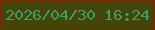 文字の大きさ：4、枠の色：7c2503、背景の色：444508、文字の色：3f9c65 無料ブログパーツのブログ時計