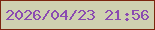 文字の大きさ：5、枠の色：7c260e、背景の色：cfd1b0、文字の色：8b4bb1 無料ブログパーツのブログ時計