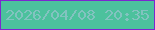 文字の大きさ：5、枠の色：7c26cf、背景の色：4cc19d、文字の色：82c3c0 無料ブログパーツのブログ時計