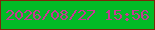 文字の大きさ：4、枠の色：7c2809、背景の色：02bb26、文字の色：c63893 無料ブログパーツのブログ時計