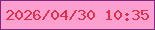 文字の大きさ：4、枠の色：7c2880、背景の色：fca1cf、文字の色：de304a 無料ブログパーツのブログ時計