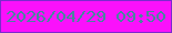 文字の大きさ：3、枠の色：7c2acd、背景の色：fa11fb、文字の色：48859e 無料ブログパーツのブログ時計