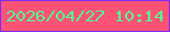 文字の大きさ：1、枠の色：7c2afb、背景の色：fb5276、文字の色：54fe91 無料ブログパーツのブログ時計