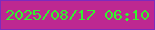 文字の大きさ：4、枠の色：7c2bbe、背景の色：bd2891、文字の色：34f32d 無料ブログパーツのブログ時計