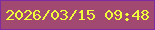 文字の大きさ：2、枠の色：7c2ca0、背景の色：a24971、文字の色：f1fe3b 無料ブログパーツのブログ時計