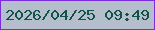 文字の大きさ：2、枠の色：7c2cdc、背景の色：b4becc、文字の色：115446 無料ブログパーツのブログ時計