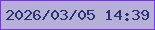 文字の大きさ：1、枠の色：7c2ef2、背景の色：b6afd8、文字の色：2b3271 無料ブログパーツのブログ時計