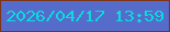 文字の大きさ：4、枠の色：7c3316、背景の色：566ccb、文字の色：09dcde 無料ブログパーツのブログ時計