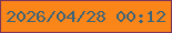 文字の大きさ：2、枠の色：7c345d、背景の色：fa8519、文字の色：3c6478 無料ブログパーツのブログ時計