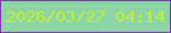 文字の大きさ：2、枠の色：7c35ab、背景の色：8cd5a4、文字の色：c3f034 無料ブログパーツのブログ時計