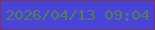 文字の大きさ：4、枠の色：7c365c、背景の色：4844d8、文字の色：5a7a58 無料ブログパーツのブログ時計