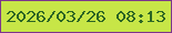 文字の大きさ：5、枠の色：7c368c、背景の色：c7e647、文字の色：2c6524 無料ブログパーツのブログ時計
