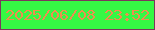 文字の大きさ：4、枠の色：7c375c、背景の色：35f844、文字の色：ee8e4f 無料ブログパーツのブログ時計