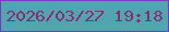 文字の大きさ：1、枠の色：7c38c3、背景の色：51a4b2、文字の色：852f6b 無料ブログパーツのブログ時計