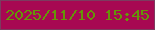 文字の大きさ：1、枠の色：7c3b5f、背景の色：a70852、文字の色：659508 無料ブログパーツのブログ時計