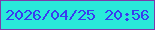 文字の大きさ：2、枠の色：7c3baa、背景の色：29e9da、文字の色：393bf0 無料ブログパーツのブログ時計
