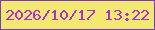文字の大きさ：2、枠の色：7c3bb6、背景の色：f2e872、文字の色：af2fcf 無料ブログパーツのブログ時計