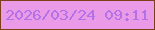 文字の大きさ：5、枠の色：7c4018、背景の色：ea9ae7、文字の色：b072e6 無料ブログパーツのブログ時計
