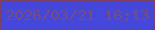 文字の大きさ：1、枠の色：7c4064、背景の色：4546da、文字の色：774d7d 無料ブログパーツのブログ時計