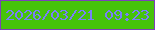 文字の大きさ：2、枠の色：7c41b9、背景の色：46c30a、文字の色：797ff8 無料ブログパーツのブログ時計