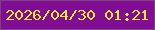 文字の大きさ：3、枠の色：7c437f、背景の色：820d95、文字の色：edea2b 無料ブログパーツのブログ時計