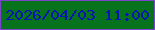 文字の大きさ：2、枠の色：7c44cb、背景の色：07731c、文字の色：0315b5 無料ブログパーツのブログ時計