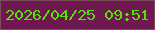 文字の大きさ：3、枠の色：7c495d、背景の色：6d1950、文字の色：53e603 無料ブログパーツのブログ時計