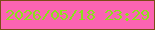文字の大きさ：5、枠の色：7c4b17、背景の色：fb64b2、文字の色：89e21b 無料ブログパーツのブログ時計