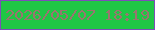 文字の大きさ：4、枠の色：7c4eb9、背景の色：1fc745、文字の色：9a746f 無料ブログパーツのブログ時計