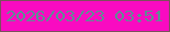 文字の大きさ：3、枠の色：7c505c、背景の色：f90bc1、文字の色：5d8d93 無料ブログパーツのブログ時計