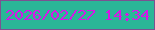 文字の大きさ：4、枠の色：7c5191、背景の色：2bb697、文字の色：d716e7 無料ブログパーツのブログ時計