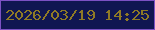 文字の大きさ：3、枠の色：7c51c3、背景の色：101651、文字の色：8f7a25 無料ブログパーツのブログ時計