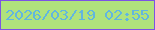 文字の大きさ：4、枠の色：7c53e4、背景の色：b0e27c、文字の色：61b6df 無料ブログパーツのブログ時計
