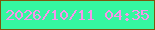 文字の大きさ：5、枠の色：7c580c、背景の色：35f7a0、文字の色：f994eb 無料ブログパーツのブログ時計