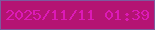 文字の大きさ：4、枠の色：7c5a9d、背景の色：b41373、文字の色：dc1ab6 無料ブログパーツのブログ時計