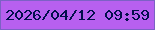 文字の大きさ：5、枠の色：7c61c5、背景の色：b760ef、文字の色：020f4d 無料ブログパーツのブログ時計