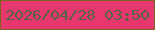 文字の大きさ：4、枠の色：7c6320、背景の色：e6386e、文字の色：556443 無料ブログパーツのブログ時計