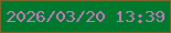 文字の大きさ：2、枠の色：7c642b、背景の色：00792f、文字の色：ca78c0 無料ブログパーツのブログ時計