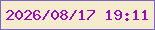 文字の大きさ：1、枠の色：7c64c3、背景の色：f5ebcd、文字の色：9b0ab8 無料ブログパーツのブログ時計