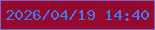 文字の大きさ：1、枠の色：7c65c1、背景の色：94092d、文字の色：3f79ec 無料ブログパーツのブログ時計
