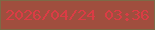 文字の大きさ：4、枠の色：7c6a46、背景の色：a04e3e、文字の色：db3c45 無料ブログパーツのブログ時計