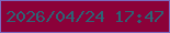 文字の大きさ：1、枠の色：7c6ac0、背景の色：8b0139、文字の色：2d6375 無料ブログパーツのブログ時計