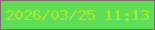 文字の大きさ：4、枠の色：7c6b6d、背景の色：60dd58、文字の色：a8eb2d 無料ブログパーツのブログ時計